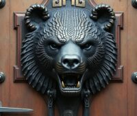 Bear Head Metal Zippies Door