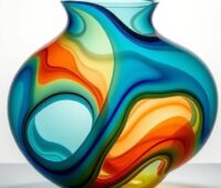 Michael. stanek handblown glass vase