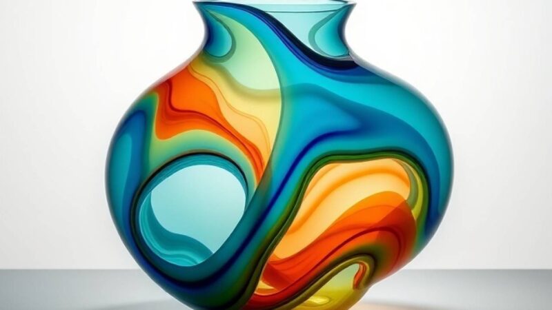 Michael. stanek handblown glass vase